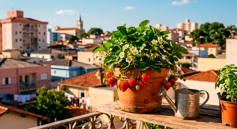 Como plantar morango em vaso
